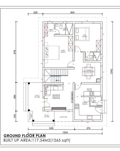 1723sqft ൽ സിമ്പിൾ ഹോം