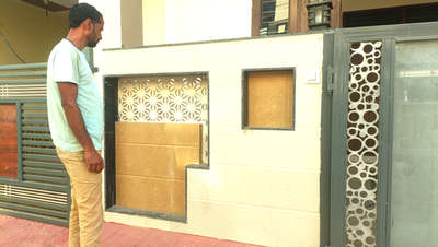 मकान के सामने की डिजाइन टाइल और ग्रेनाइट में 🙏🙏🙏🙏 #Jaipur  #ElevationHome  #jaipurwork  #taileswork  #grenitewindow