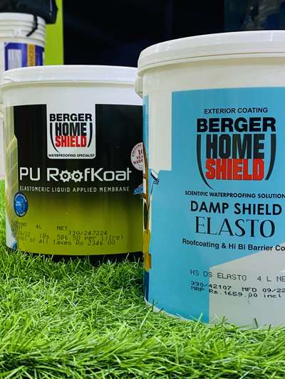 PU ROOFKOAT is an eco friendly liquid waterproofing compound that forms a highly elastic and UV resistant membrane on cementitious surfaces. It is exclusive for waterproofing roofs and exterior walls.  

Damp shield Elastobjs a PU modified elastomeric liquid applied membrane applied as exterior barrier coat for bridging of minor cracks and dampness.