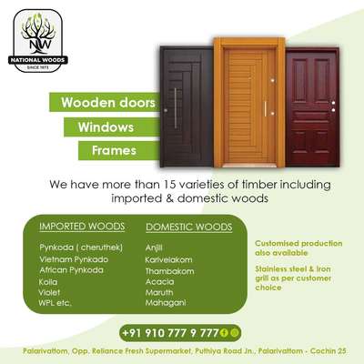Houses are built to last. So why compromise when choosing doors. Choose National Woods for quality doors and frames. Special rates are available for builders and bulk orders.
.
Visit us: nationalwoods.in
Location: Bus Stop, Palarivattom Thammanam Road, Puthiya Rd, . Palarivattom, Kochi, Kerala, India
.
☎️: +91 91077 79777
📧 : thenationalwoods@gmail.com
.
.
#furniture #furnituredesign #homefurniture #interiordesign #interiordecor #DOORS #woodendoors #glassdoors #doubledoors #windowsanddoors #woodworking #sofa #woodenchair #woodenshelf #woodenbed #woodentables
#kochi #palarivattom
 #indianfurniture #flipkart #Amazon #onlinefurniture #doordesign #furnituremakers