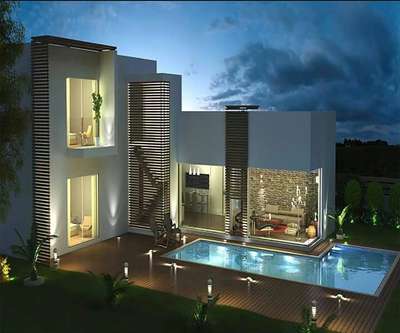 #Elevation Design
#Exterior designs 
#Back view
#Swimming pool
#reflecting