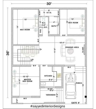 30X36 Floor plan // 3BHK House // 120 gaj naksha ₹₹₹  #sayyedinteriordesigns  #sayyedinteriordesigner  #nakshadesign  #3BHKPlans  #30x60floorplan