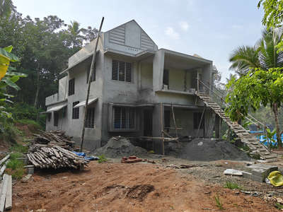 Moving to the finishing stage.
 #ContemporaryHouse #tropicalhouse #exteriordesigns