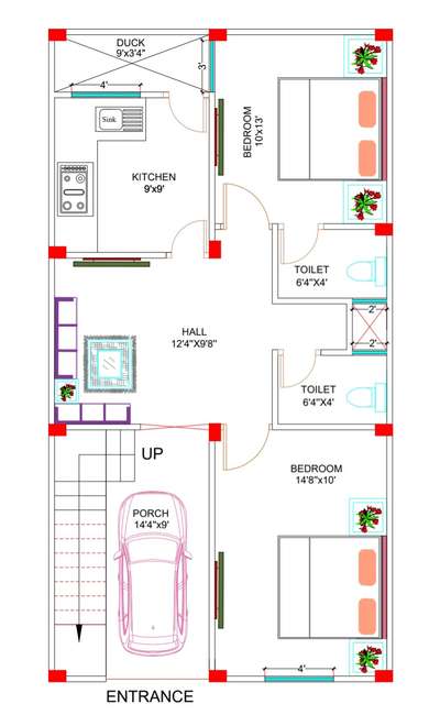 20x40 North facing house plan 
 #2BHKHouse  #2DPlans  #3DPainting  #WoodenWindows  #WoodenBeds  #WoodenKitchen  #friendship  #Front  #frontelivation