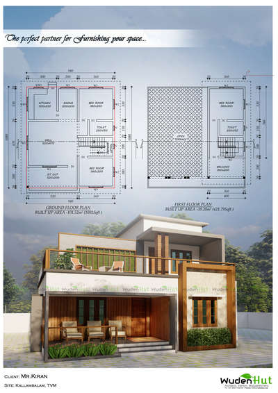 #Thiruvananthapuram #homeelevation #budgethomeplan #wudenhutinteriors  #