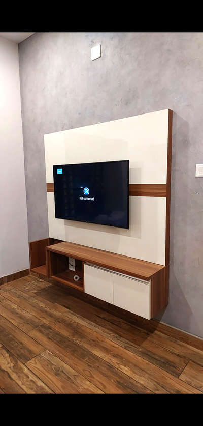 simple tv unit : folding back panel, marine ply and multiwood.8mm thick mica laminate     ₹.18,000
