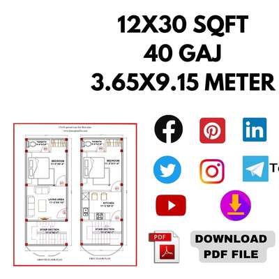 12x30 House plan 
 #12x30
 #12*30 Houseplan2bhk
#floorplan #homedesignideas #houseplanner #houseconstruction 
#smallhouseplan