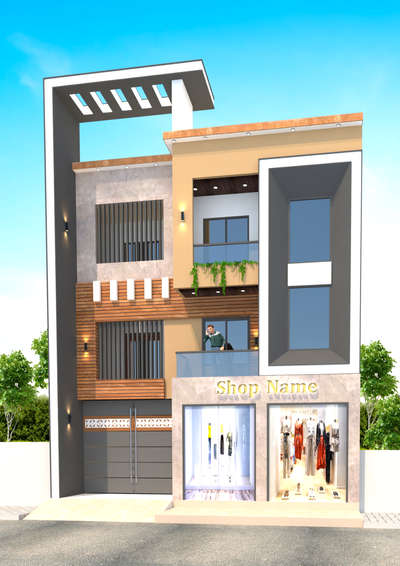 3D Exterior View 
Contact for latest Elevation Designs 
Shri Creations