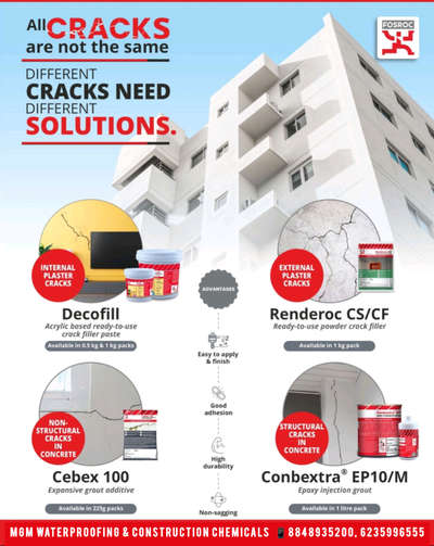 Fosroc product for different types of crack repairing 

if you need any product kindly contact us 
 #Fosroc  #fosrockwaterproofing  #fosrocwaterproofing