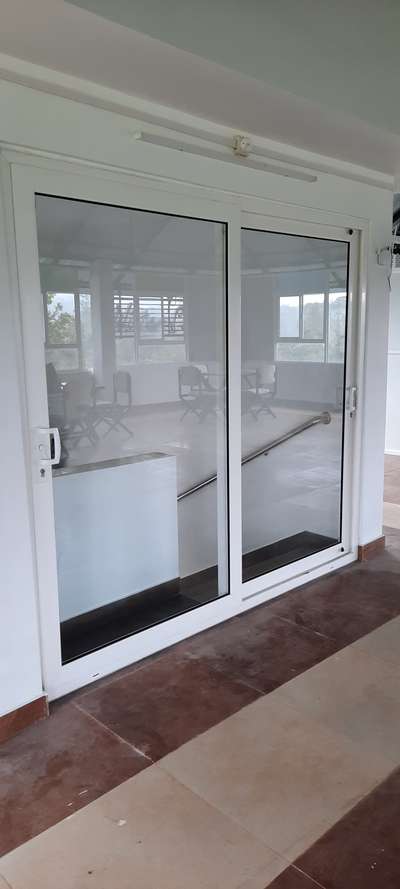 uPVC two track sliding door with D handle and Key