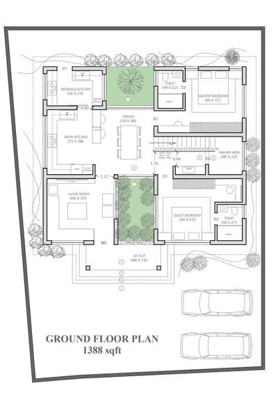 plan under 2500 sqft with 4 bedrooms. #FloorPlans  #architecturedesigns  #keralatraditionalmural