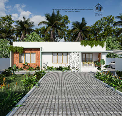 BUDGET FRIENDLY 3D EXTERIOR DESIGN 
#2bhk #SingleFloorHouse #SingleFloorHouse #FlatRoof #keralaplanners #keralahomedesignz #KeralaStyleHouse #ElevationHome