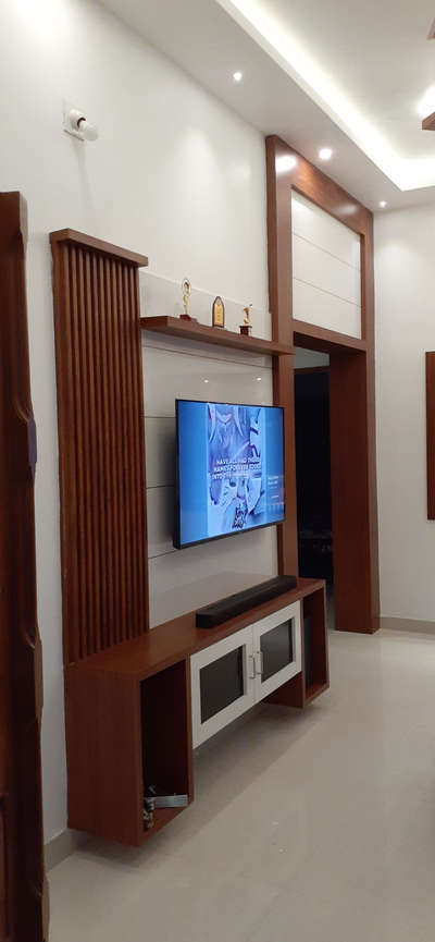 #LivingRoomTV unit...
my finished new work in Thrissur...
 #materials _branded pvc board & lamination...