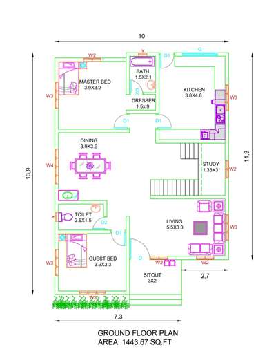 making 2d&3d designs
providing  redrw service with clients opinion
 #2DPlans  #2dDesign