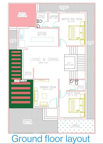 #40x60floorplan  #properventilations  #openterrace  #Lawn  #parking  #ProposedResidential  #OpenKitchen  #exclusivedesigns