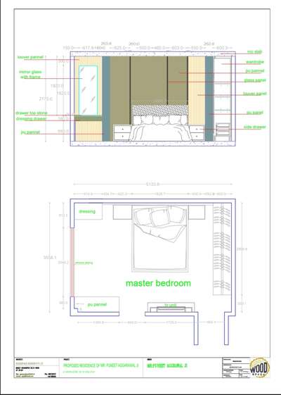 section elevation bedroom