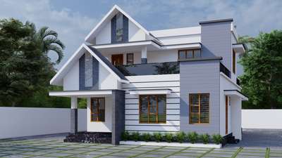 mixed roof 3d design @ palakkad ,kuzhalmannam