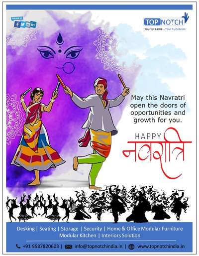 May this Navratri open the doors of opportunities and growth for you. Happy Navratri!

www.topnotchindia.in
