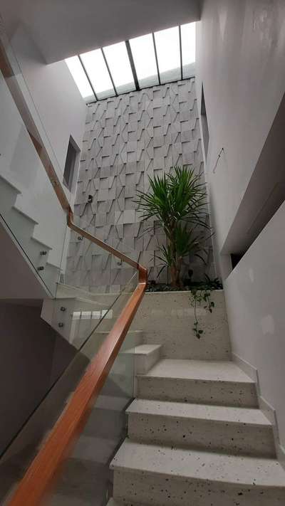 3D wall tiles work @ stair landing
