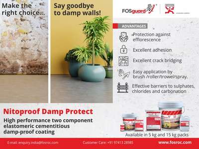 Seal out leaks with *Foroc Nitoproof Damp Protect*

Say good Bye to damp walls!

Thalikkunnil Sales Incorporate,
Opp.HP Pump
Bypass Road
Ayathil, Kollam. 
Whatsapp : https://wa.me/+919249662333
 Instagram: https://www.instagram.com/thalikkunnil_group
 Facebook: https://www.facebook.com/thalikkunnil                                    
  E-mail: sales@thalikkunnil.com
 website : www.thalikkunnil.com

 #Fosroc  #sika  #ardexendura  #asianpaints  #stp  #Tatatermex