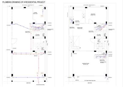 Plumbing Working Drawing of a Residential Project.