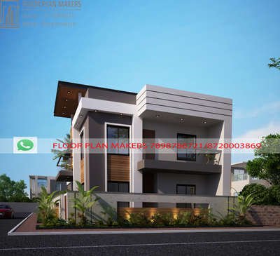 modern banglow elevation design by floor plan makers 
www.floorplanmaker.in 
+917898786721 
#ElevationDesign 
 #facadedesign 
 #frontElevation 
 #Architect 
 #CivilEngineer