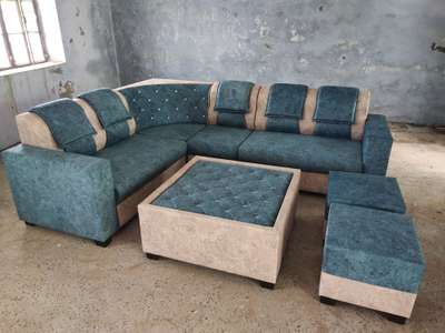 cornar 7 seater sofa with centre(3×3) table and havy swed fabric