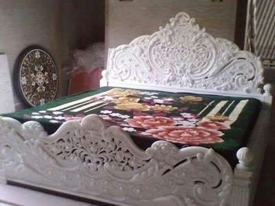royal bed white marble