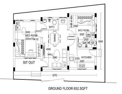 650 Sqft ൽ നിർമ്മിക്കാവുന്ന 2  bed room veedu