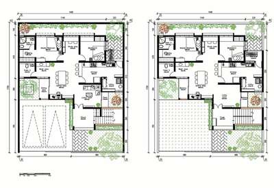 Villa design 
2bhk plan for 2 families