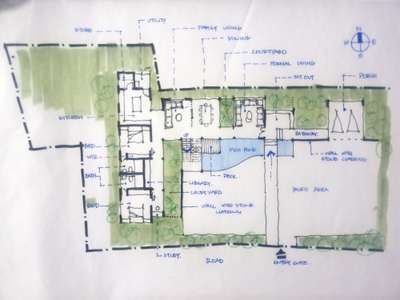 Proposed plan for 4BHK residence at Calicut. Open-ness of spaces and ease of circulation have been given utmost priority. Corridors and rooms which look into courtyards have been provided judiciously for an Inside-Outside experience.

line of sight and line of passage have been overlapped for improving the way the user experiences the spaces.


 #4BHKPlans #courtyardhouse #openplan #SouthFacingPlan