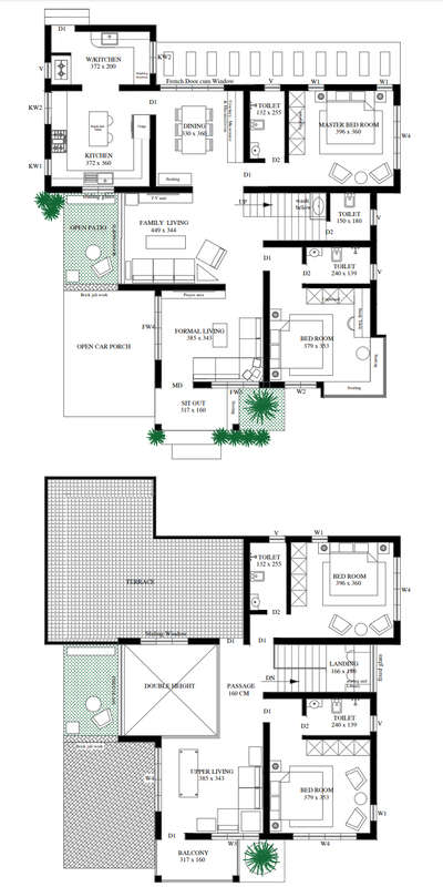2468 sqft housing plan. #FloorPlans #courtyardgarden