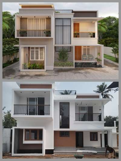 completed project 
before and after view  
 #ContemporaryHouse #Thiruvananthapuram #Residentialprojects #newhome   #reachmorepeople