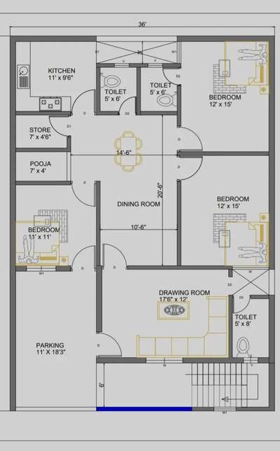 36*51 house ground plan
#HouseDesigns #PVCFalseCeiling #upvc #GlassDoors #GlassBalconyRailing #FloorPlans 
7987580713
