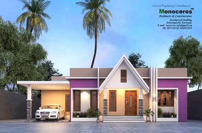 The Purple House..Using the purple theme inside.. #budget_home #elevation #monoceros #unicorn_engineering_consultancy #uec