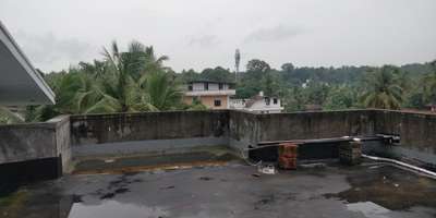 waterproofing treatment for Roof slab with pure acrylic based liquid Membrane sand spreading on top for plastering