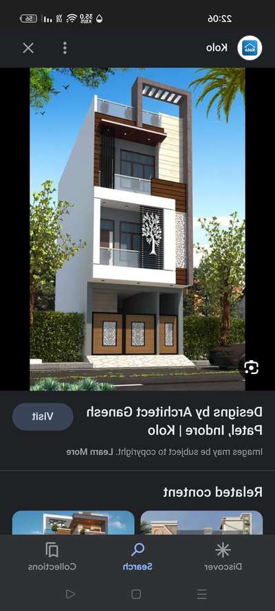 15*50 3floor front elevation design need