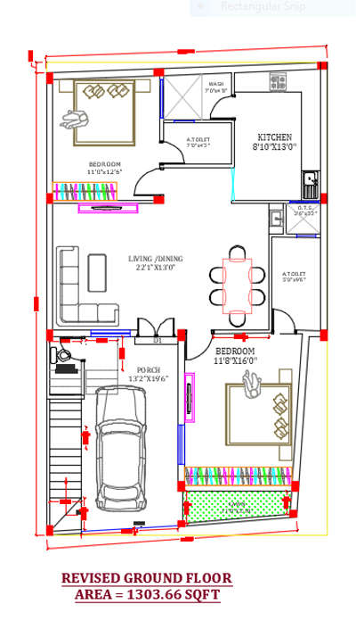 Floor Plan 2BHK Guniya plot