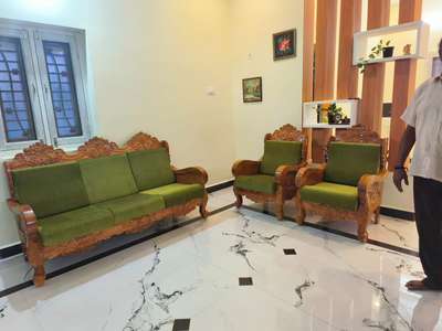 living hall design Wooden finish sofa