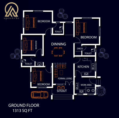 #1300sqft #4BHKPlans #SingleFloorHouse #EastFacingPlan #interior_courtyard #courtyard   #vastu #LivingroomDesigns #MasterBedroom #toiletdesignideas #sitout #dinningroom #KidsRoom