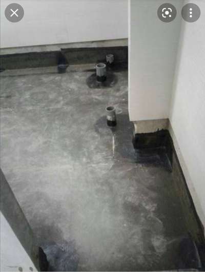 Membrane waterproofing for bathroom concrete floor..