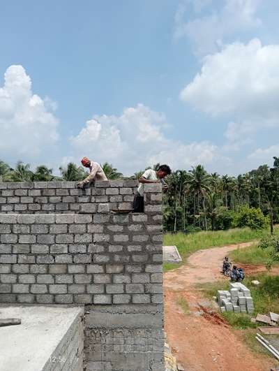 Mulanthuruthy site First Floor Brick Masonry Work is progressing.