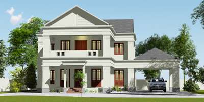 3d visualization of proposed Residence of Mr. Rafeeque Kohinoor
