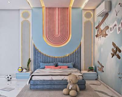 Due to its gorgeous colors, this opulent kid's bedroom interior design is perfect for you. if you want to update your child's room. A child's bedroom's opulent decor perfectly suits their unique personality. The soft color scheme is perfect for anyone who like dreamy things. so what are you waiting  for ? just contact  me 😊 #kidsroominterior  #pestalcolortheme #moderninterior #boysroom #Goodinterior #goodvibes #uniqueinteriorssolution