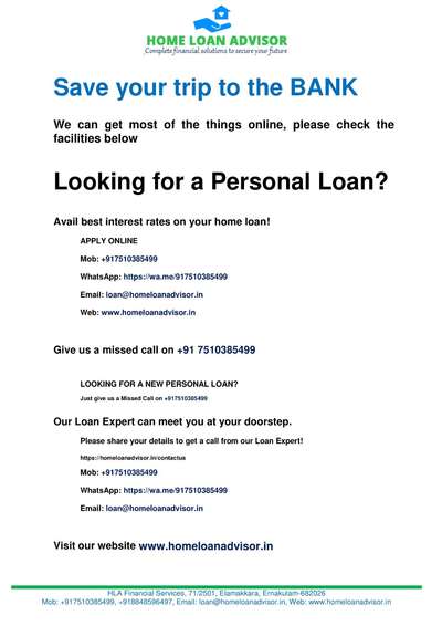 LOOKING FOR A PERSONAL LOAN ?