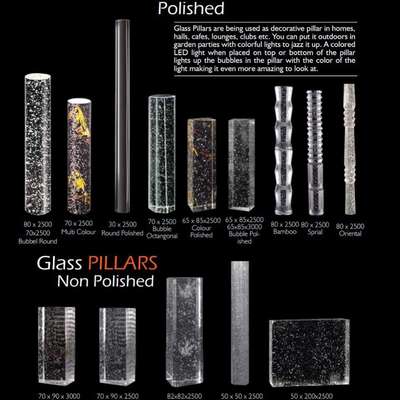 Glass pillars Available