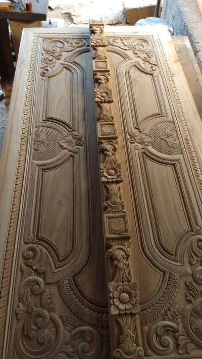 teak wood work front door design hand carved work