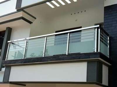 Stainless Steel Balcony Glass Railing Grade 304 #mssteelfabrications #GlassBalconyRailing