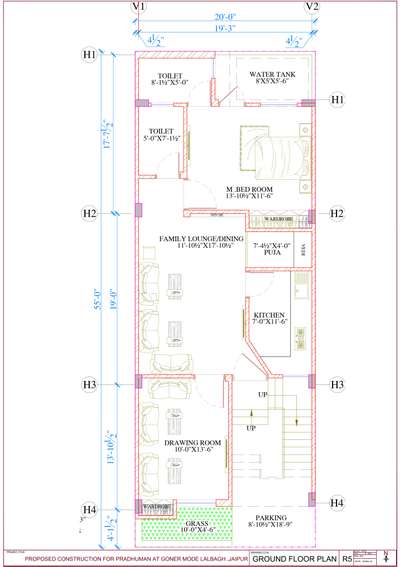 #call Now - 9649489706👇👇
 #20x55 Feet Plot.
 # South Facing.
 #Ground Floor plan