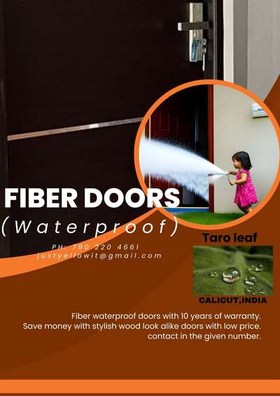 Fiber waterproof doors with 10 years of warranty.
Save money with stylish wood look alike doors with low price.
contact in the given number.

 10 വർഷത്തെ വാറന്റിയോടെ ഫൈബർ വാട്ടർപ്രൂഫ് ഡോറുകൾ.
കുറഞ്ഞ വിലയിൽ സ്റ്റൈലിഷ് വുഡ് ലുക്ക് പോലെയുള വാതിലുകൾ ഉപയോഗിച്ച് പണം ലാഭിക്കാം.
തന്നിരിക്കുന്ന നമ്പറിൽ ബന്ധപ്പെടുക.
 #fiber  #doors  #fiberdoors
#TATA_STEEL #taroleaf  #fiberdoors #CalicutConstructions&Consultants #calicuthomes #houseplan #lowbudgethousekerala #lowprice #FrontDoor #cheaprate #HouseConstruction #door&windows